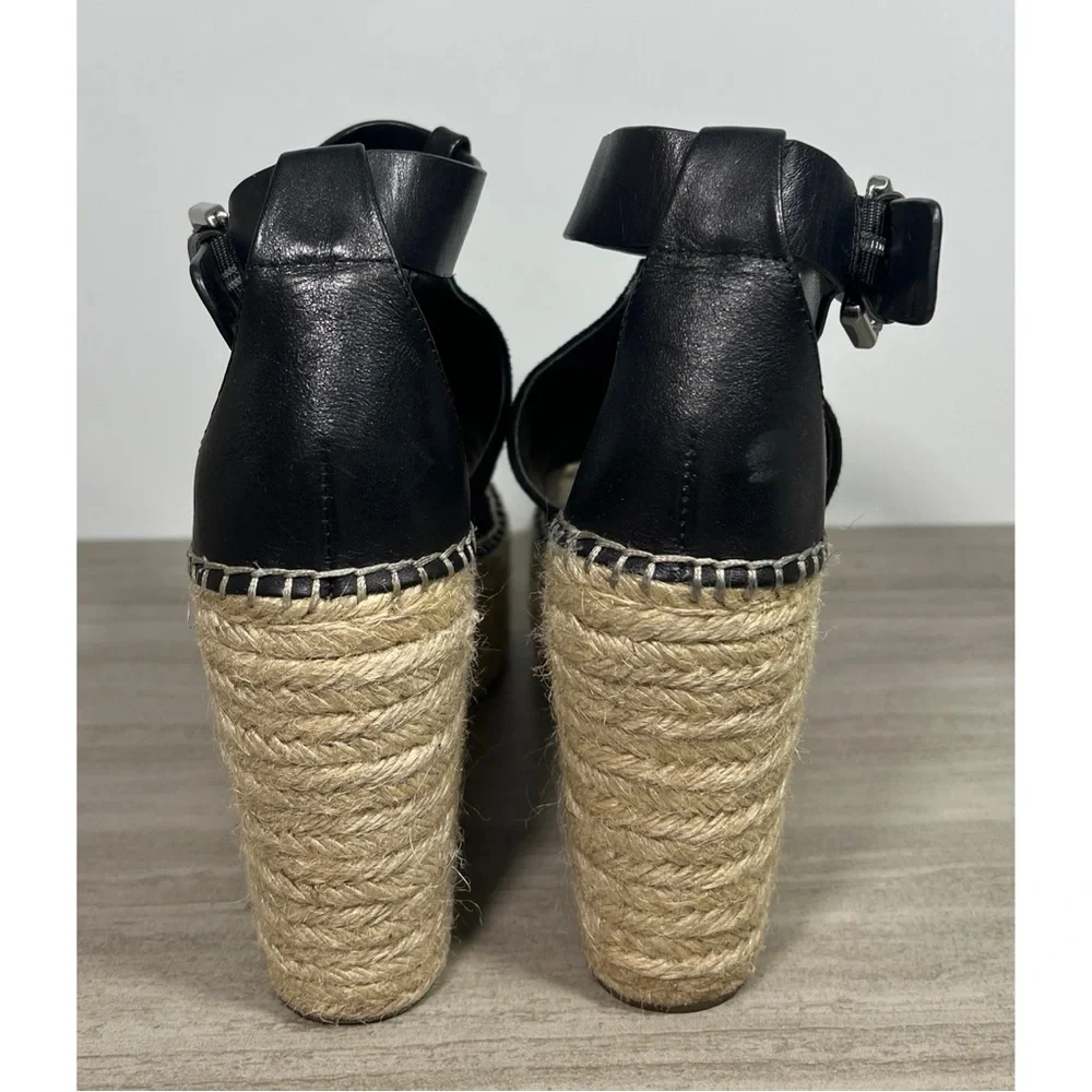 Marc Fisher Womens Annie Black Perforated Leather Sz 9.5